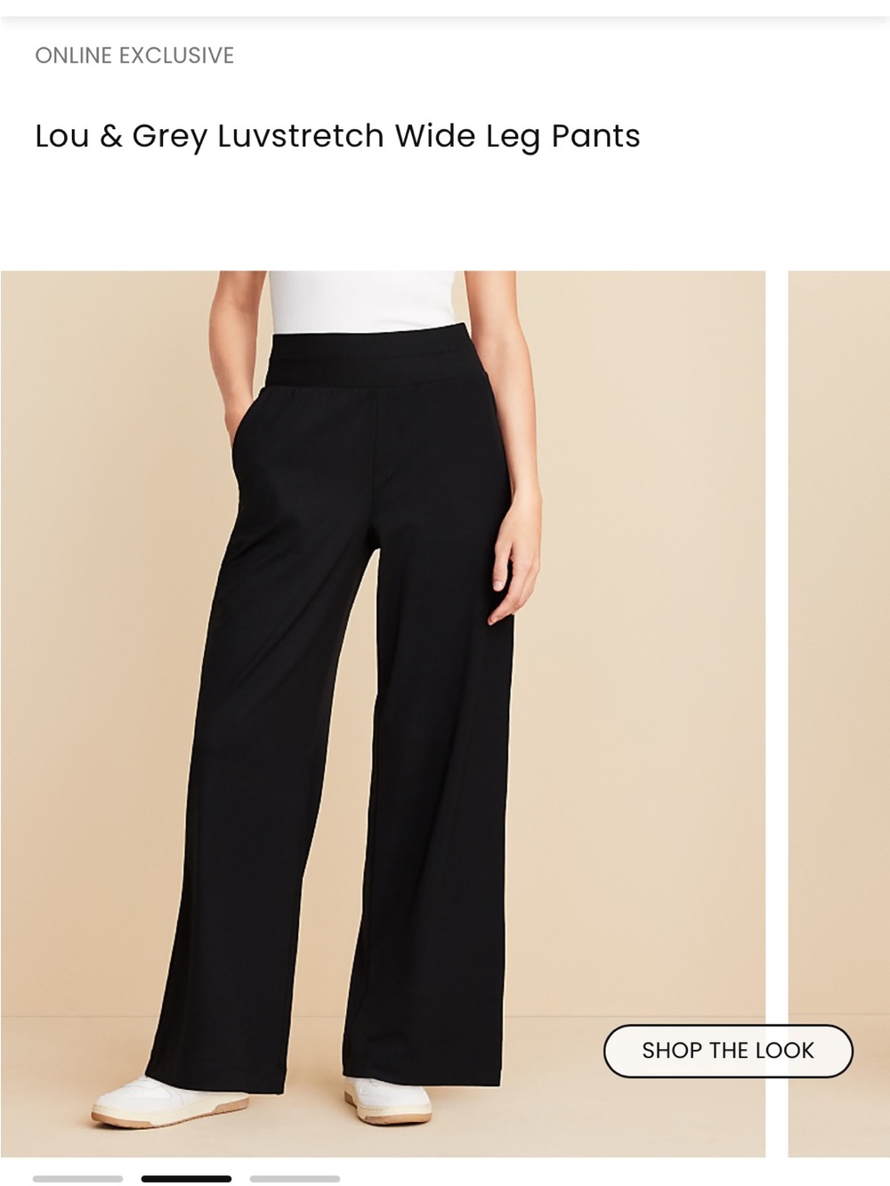 Lou & Grey Black Luvstretch Wide-Leg Pants